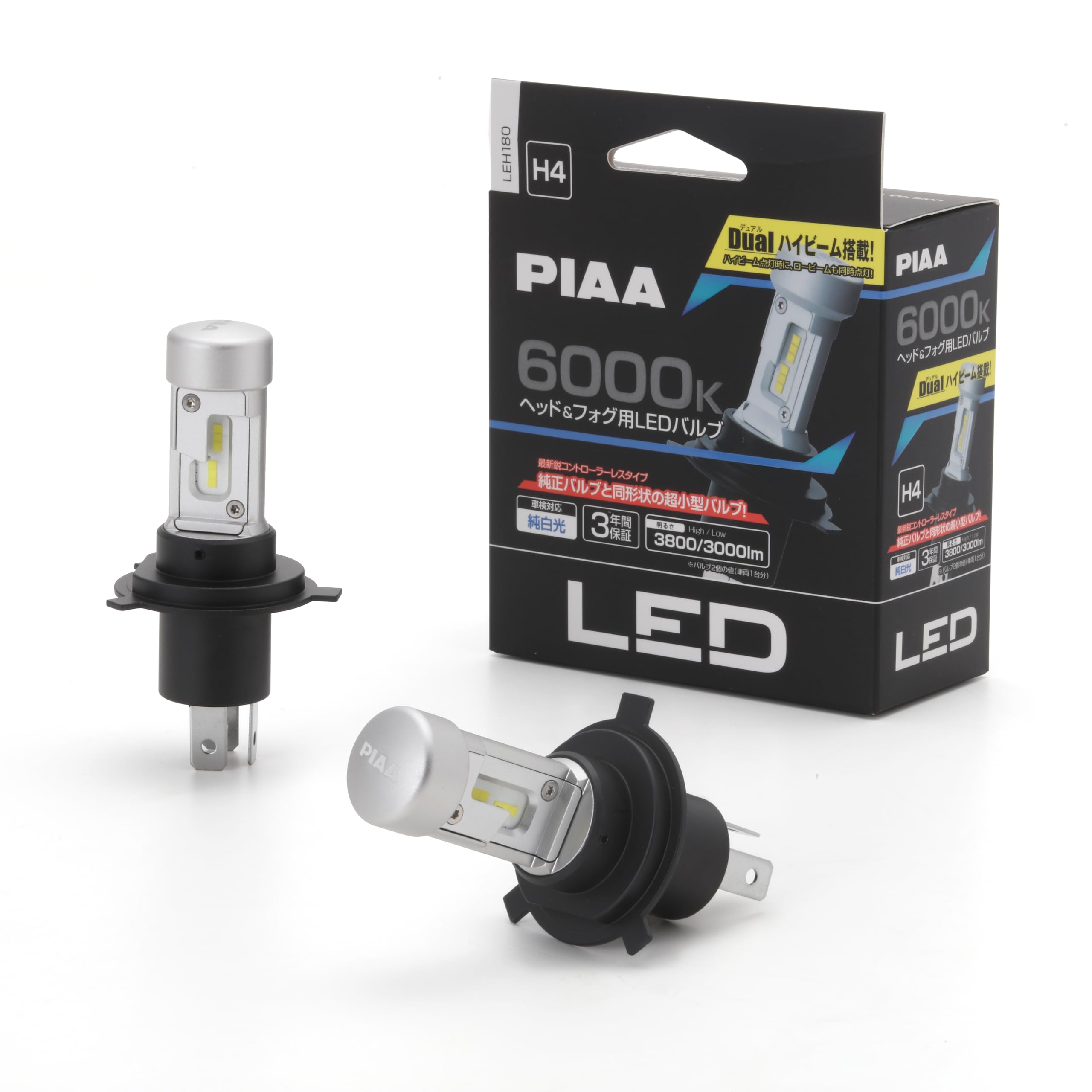 PIAA LEH180 Headlight and Fog Lights LED Bulb H4